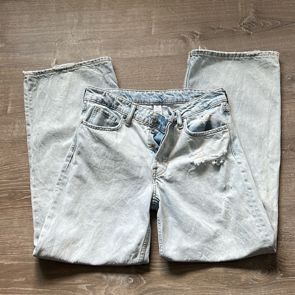 H&M faded jeans wide leg